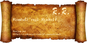 Romhányi Rudolf névjegykártya