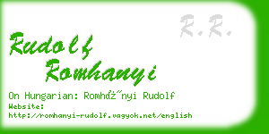 rudolf romhanyi business card